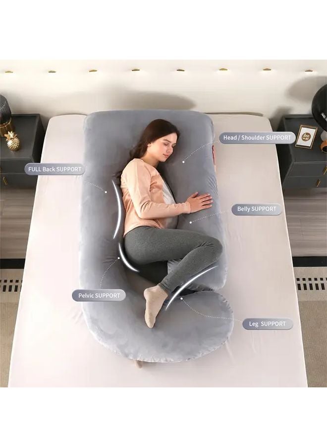 BATTOP 57 Inch J Shaped Pregnancy Pillow For Women Removable Washable Cover - Image 5